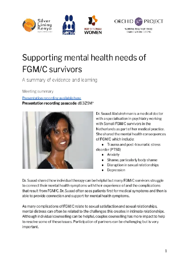 Knowledge sharing dialogue - mental health
